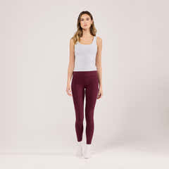 Lightweight Everyday High Waisted Leggings - Burgundy