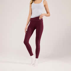 Lightweight Everyday High Waisted Leggings - Burgundy