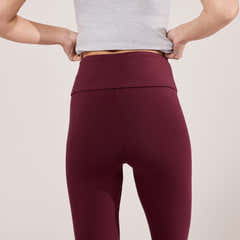 Lightweight Everyday High Waisted Leggings - Burgundy