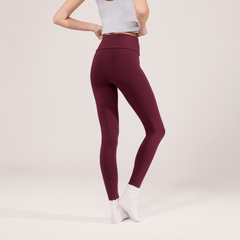 Lightweight Everyday High Waisted Leggings - Burgundy