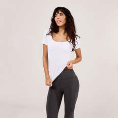 Lightweight Short Sleeve Top - White