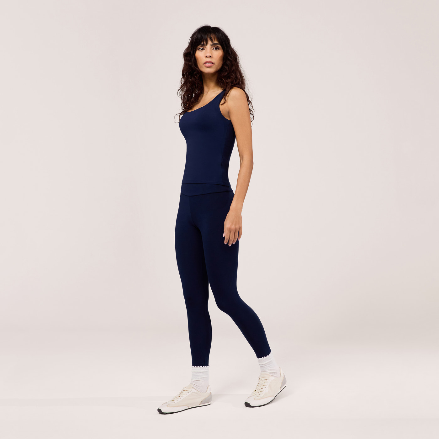Lightweight Everyday High Waisted Leggings - Navy