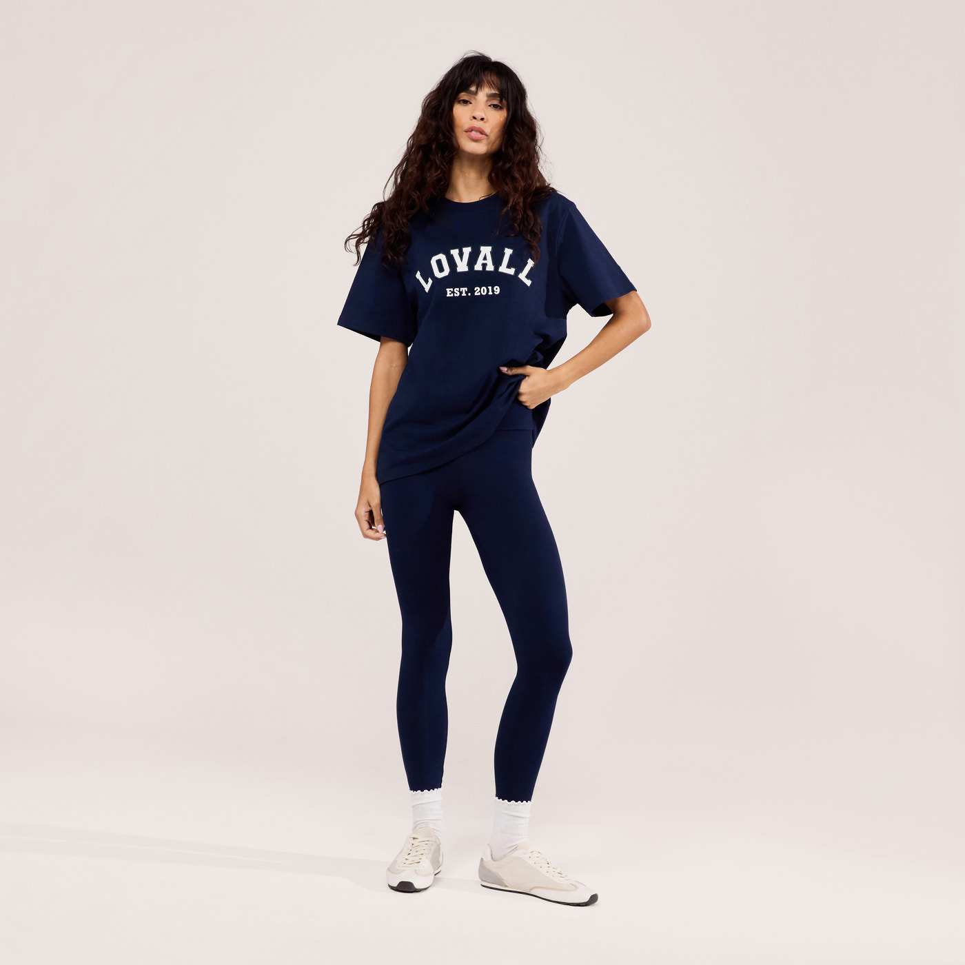 Lightweight Everyday High Waisted Leggings - Navy