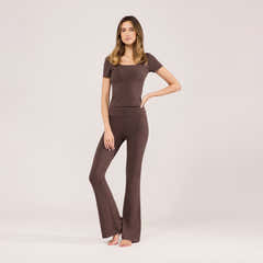 Lightweight Flare Leggings - Espresso Brown
