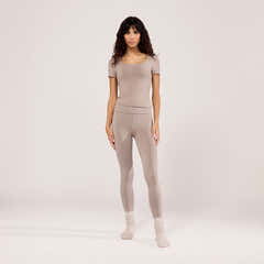 Lightweight Short Sleeve Top - Stone