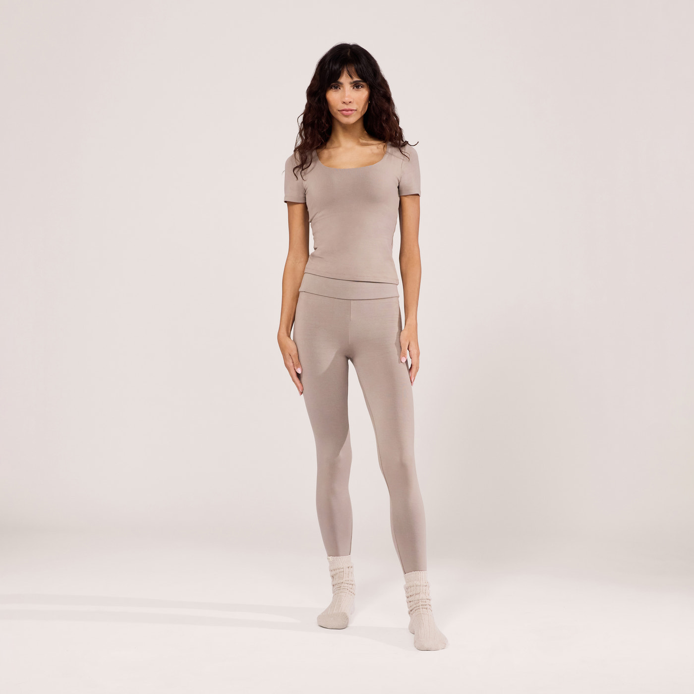 Lightweight Short Sleeve Top - Stone