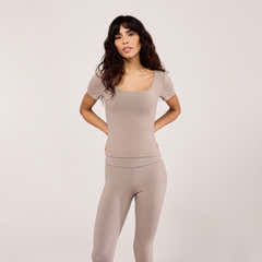 Lightweight Short Sleeve Top - Stone