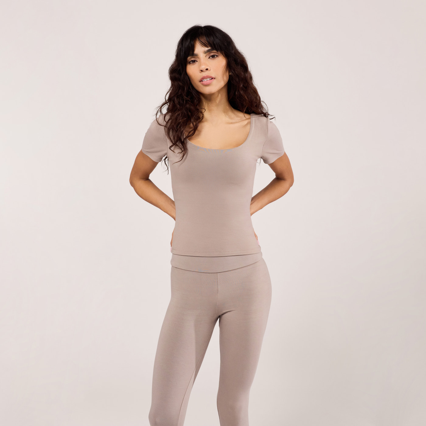 Lightweight Short Sleeve Top - Stone
