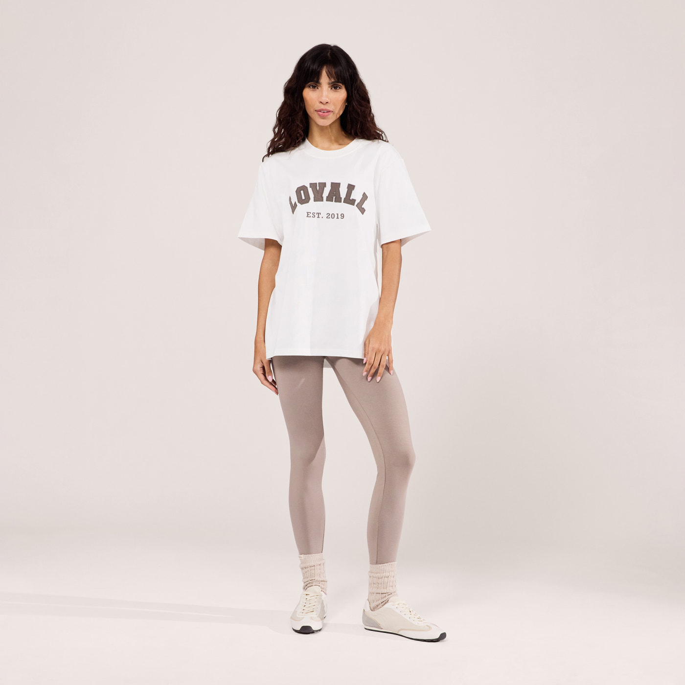 Lightweight Everyday High Waisted Leggings - Stone