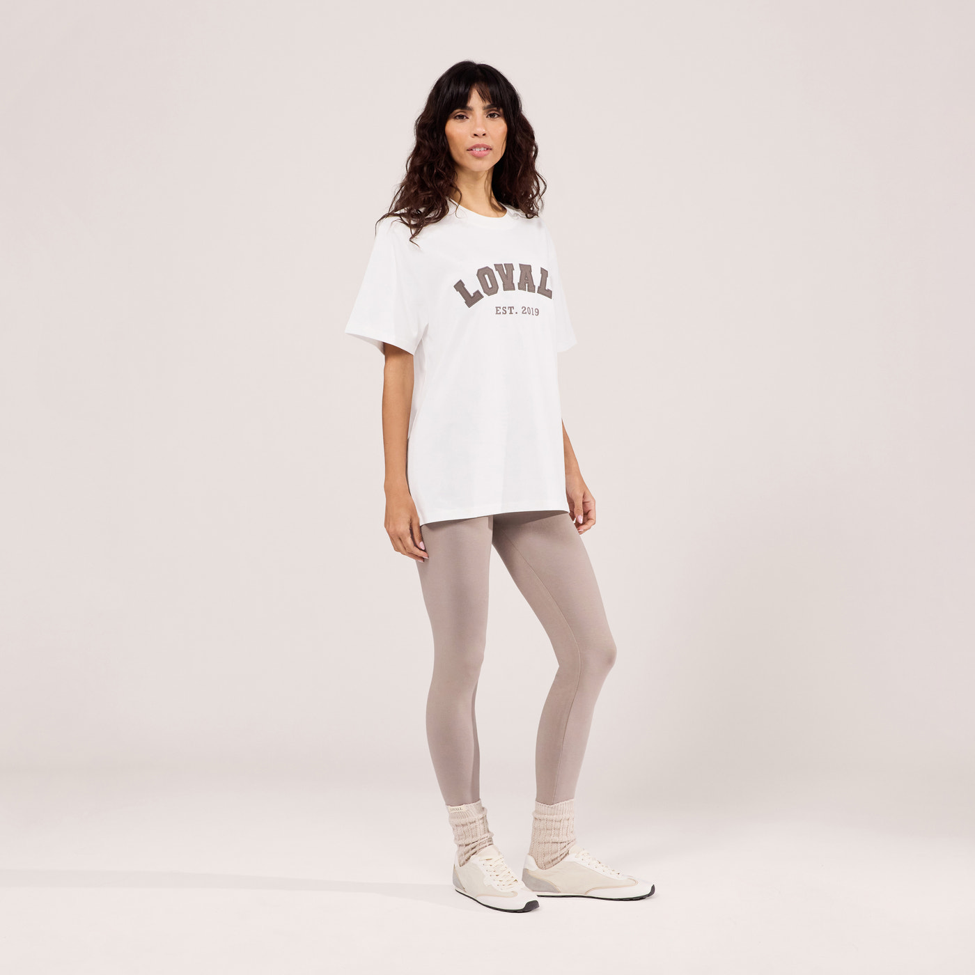 Lightweight Everyday High Waisted Leggings - Stone