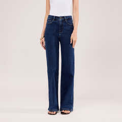 Stretch Wide Leg Jeans - Dark Blue