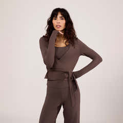 Lightweight Wrap Top - Espresso Brown