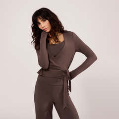 Lightweight Wrap Top - Espresso Brown
