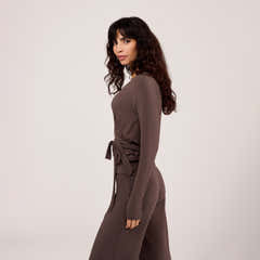 Lightweight Wrap Top - Espresso Brown