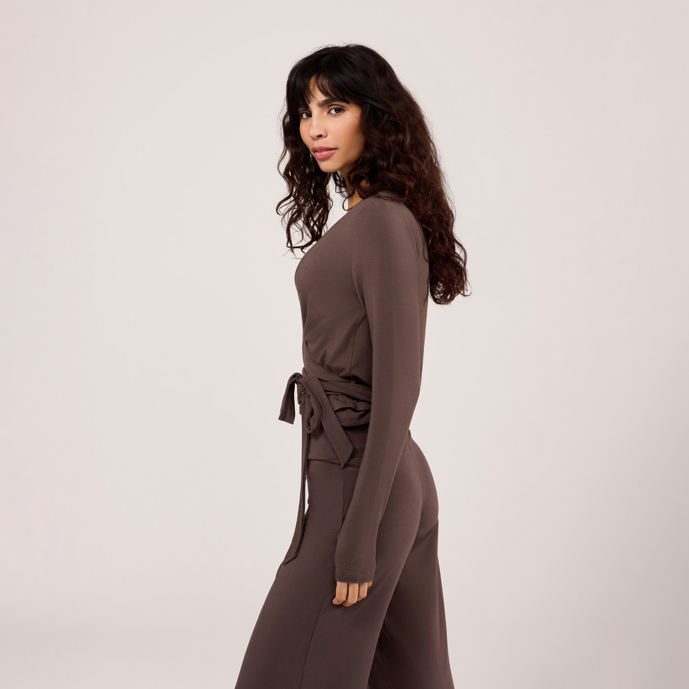 Lightweight Wrap Top - Espresso Brown