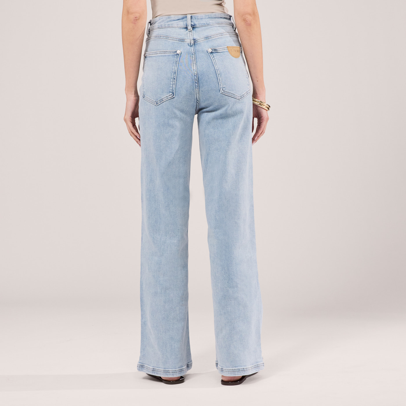 Stretch Wide Leg Jeans - Light Bleach