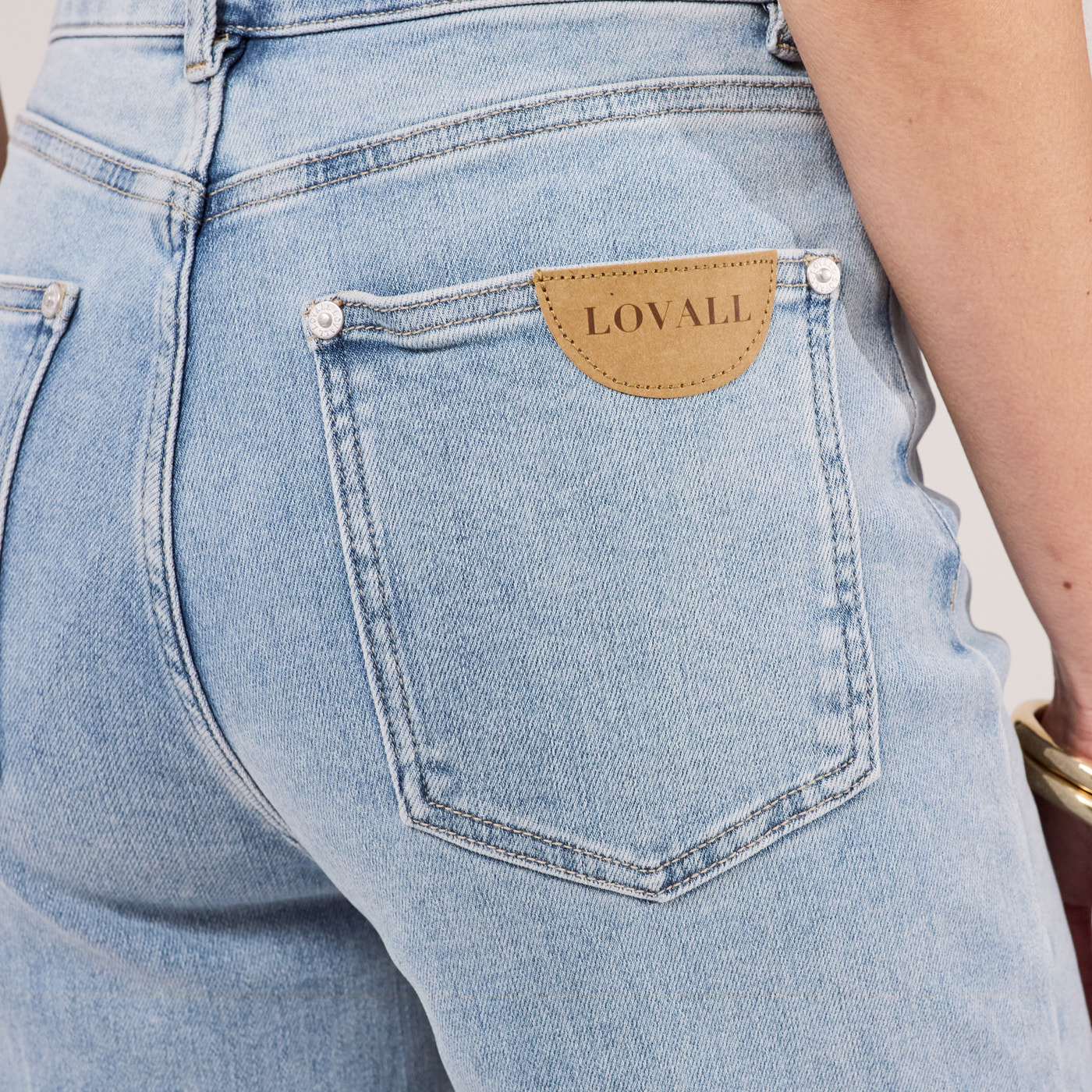 Stretch Wide Leg Jeans - Light Bleach