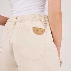 Stretch Denim Shorts - Ecru
