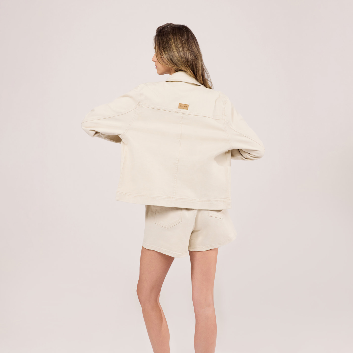 Stretch Denim Jacket - Ecru