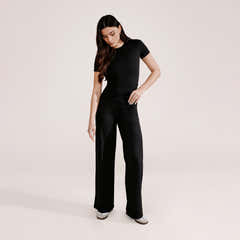 Ultimate Everyday Wide leg Trouser- Black