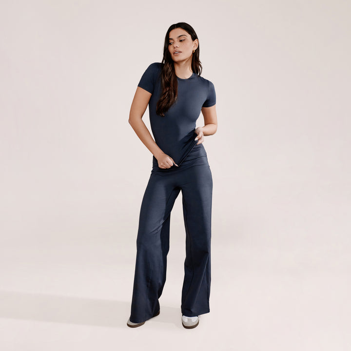 Ultimate Everyday Wide leg Trouser- Vintage Navy