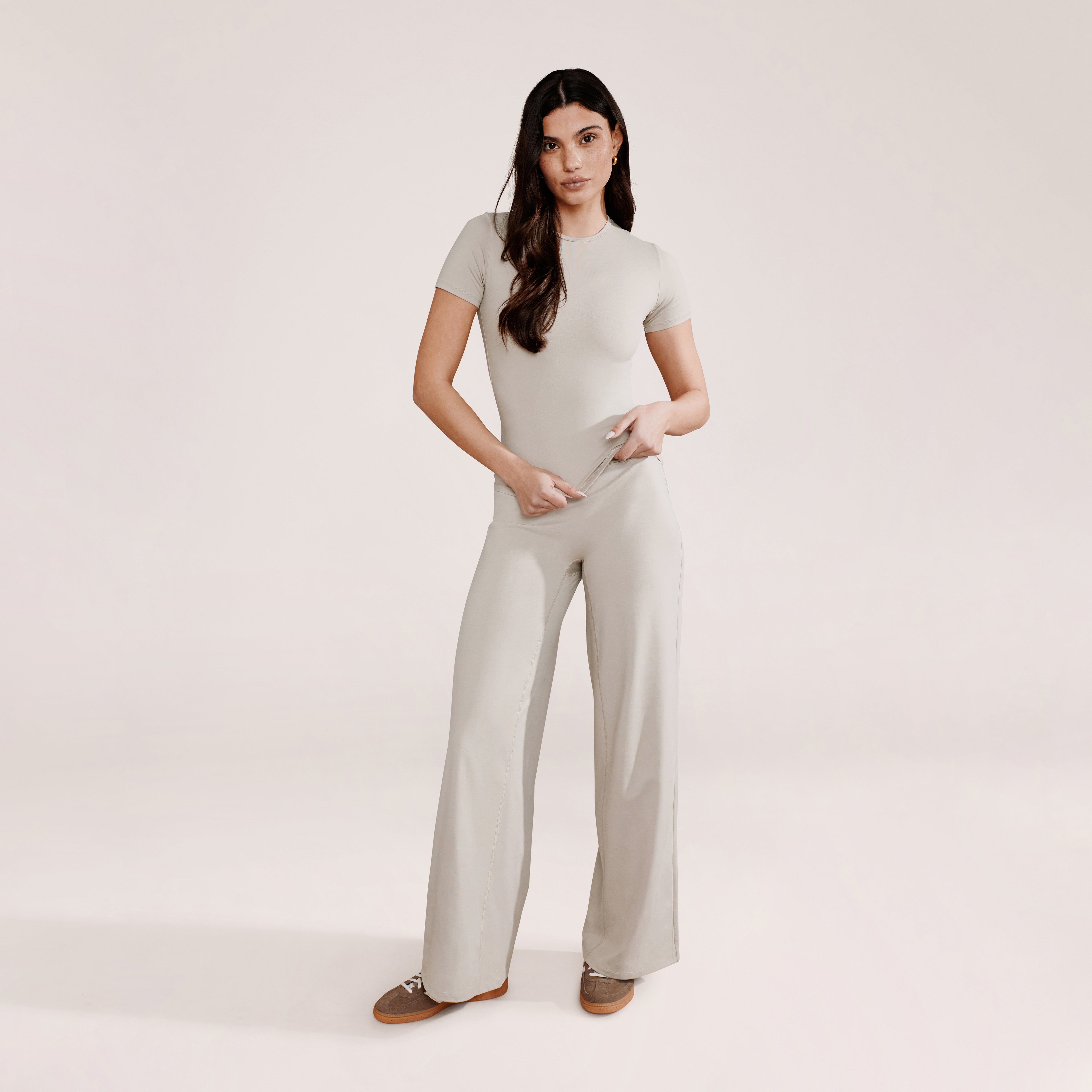 Ultimate Everyday Wide leg Trouser - Oatmeal Beige