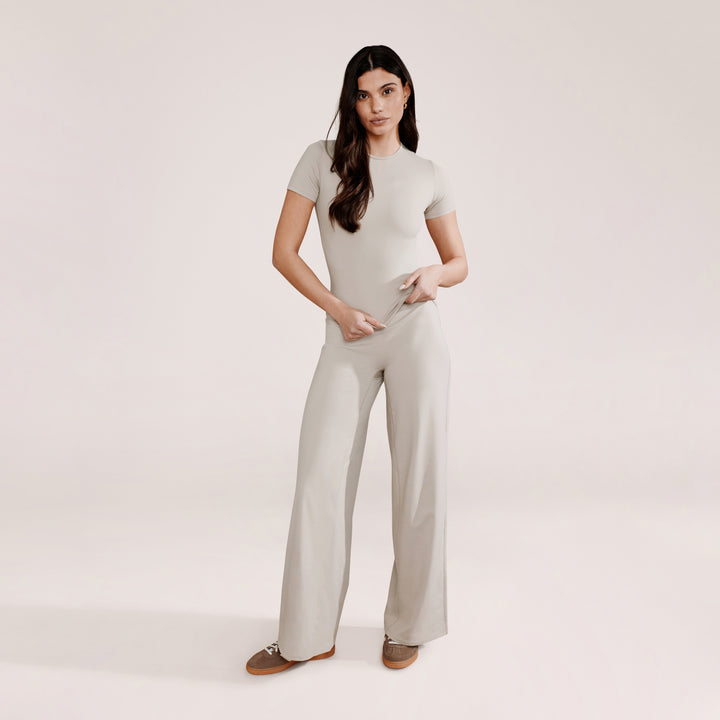 Ultimate Everyday Wide leg Trouser - Oatmeal Beige