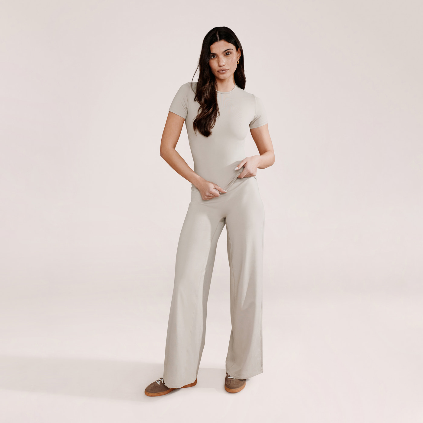 Ultimate Everyday Wide leg Trouser - Oatmeal Beige