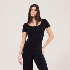 Lightweight Short Sleeve Top - Black