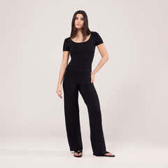 Lightweight Short Sleeve Top - Black