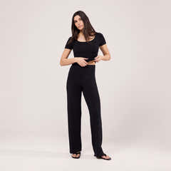 Lightweight Short Sleeve Top - Black