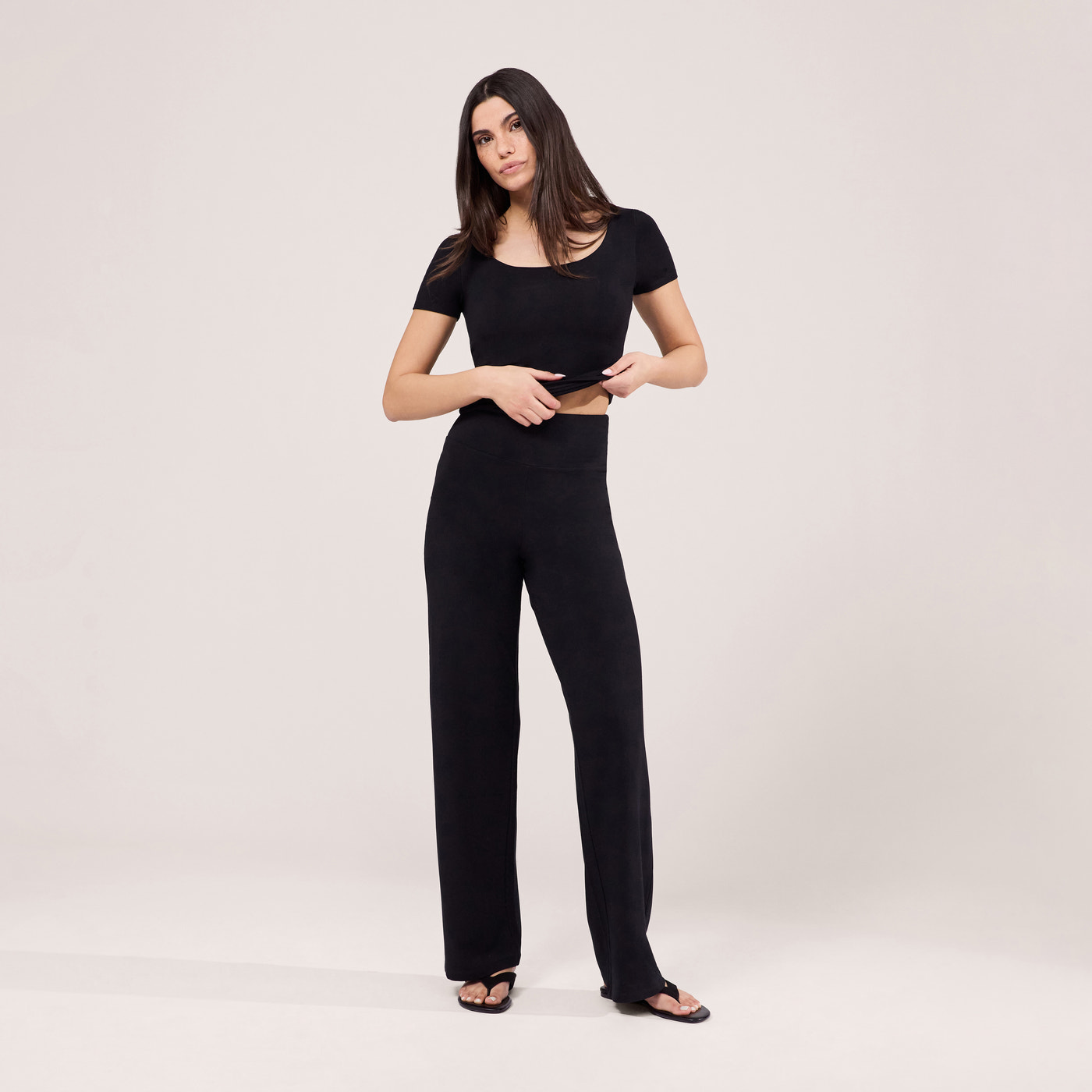 Lightweight Short Sleeve Top - Black