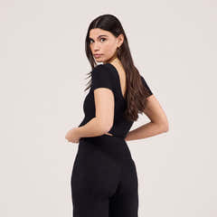 Lightweight Short Sleeve Top - Black