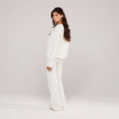 Varsity Knit Oversized Jumper - Off White
