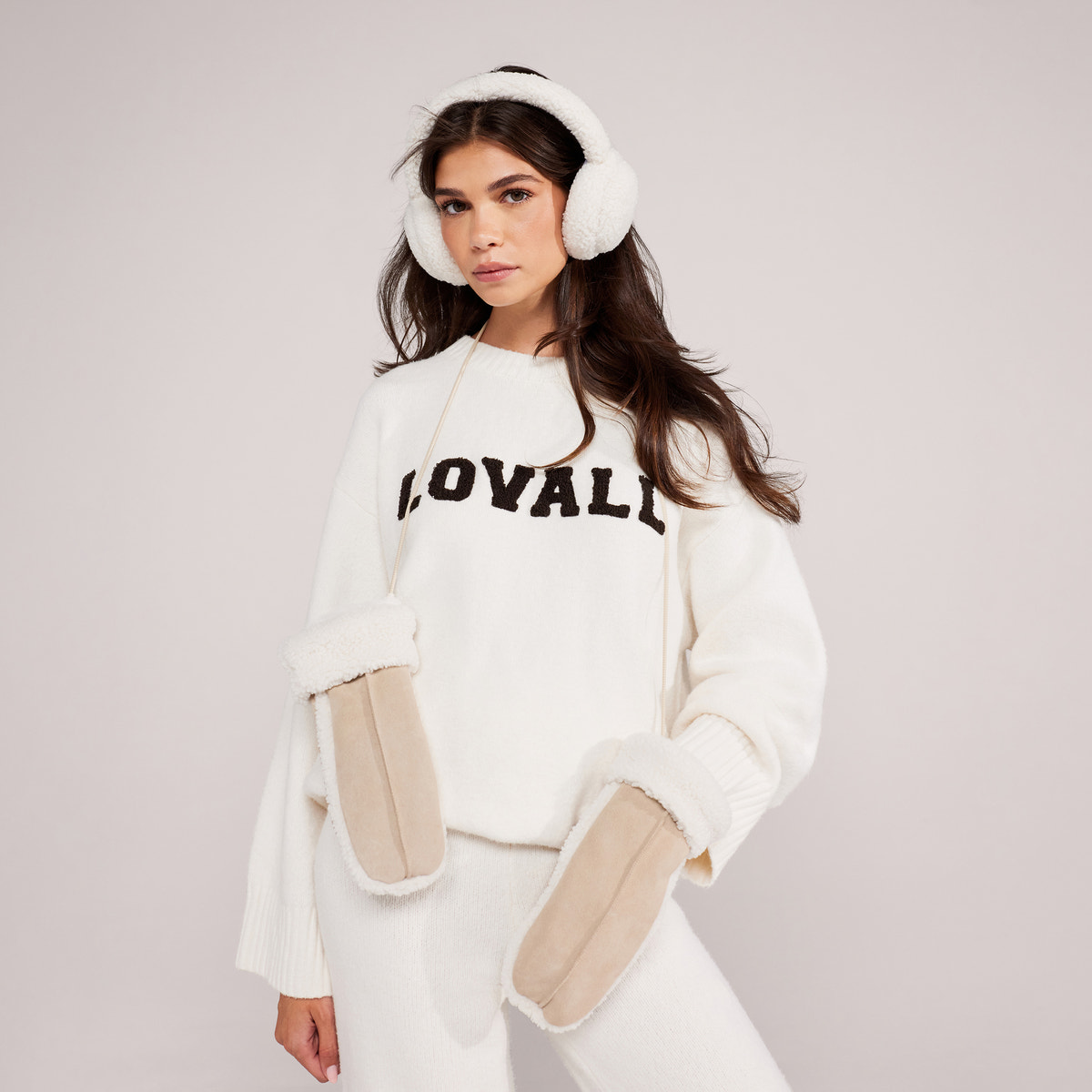 Varsity Knit Oversized Jumper - Off White