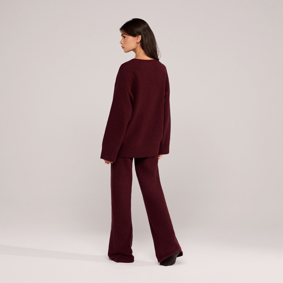 Lovall Knit Oversized Jumper - Burgundy