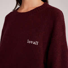 Lovall Knit Oversized Jumper - Burgundy