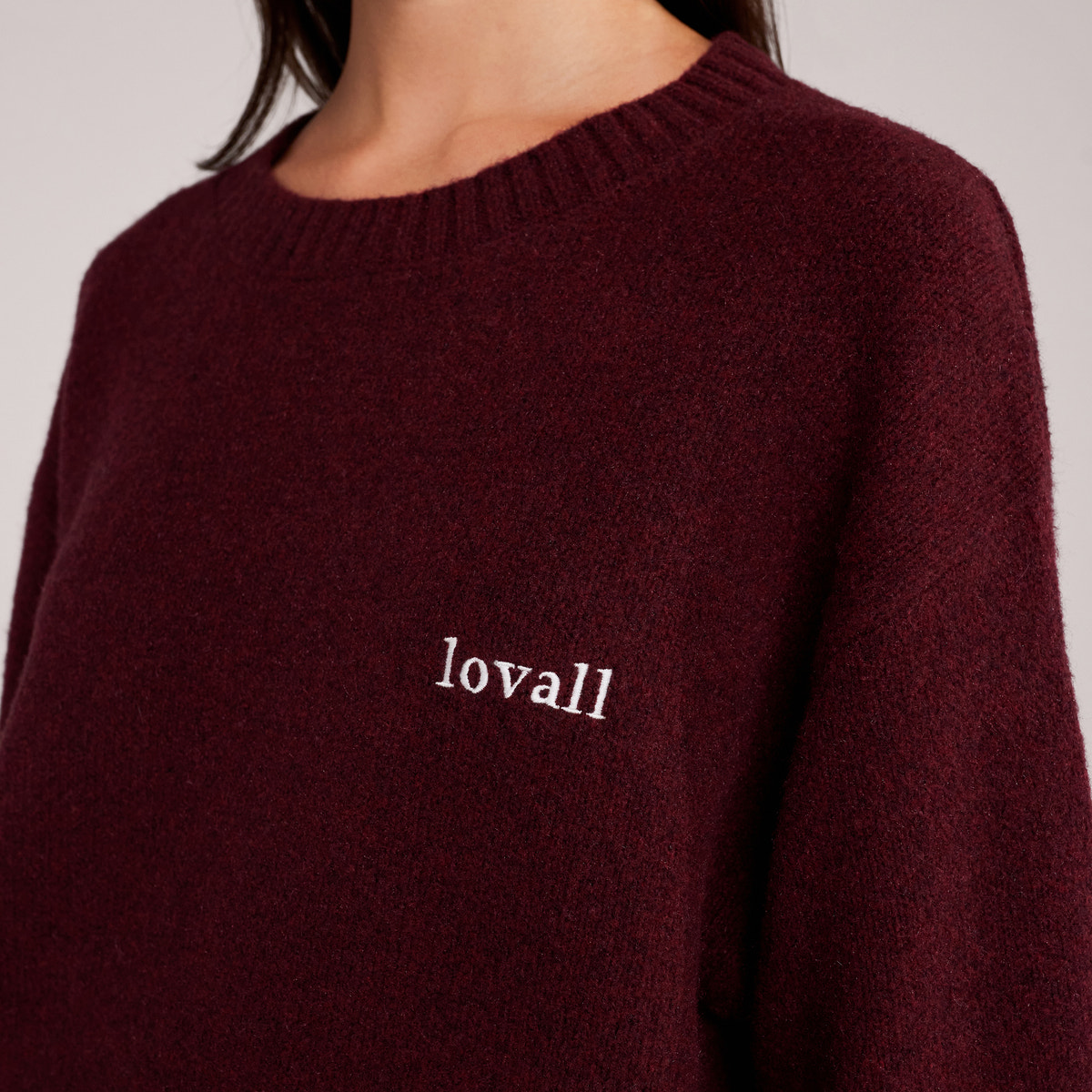 Lovall Knit Oversized Jumper - Burgundy