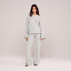 Lovall Knit Oversized Jumper - Light Grey