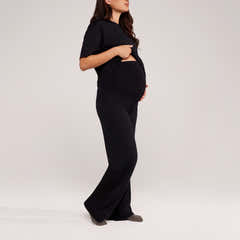 Maternity Soft Touch Wide Leg Lounge Set - Black