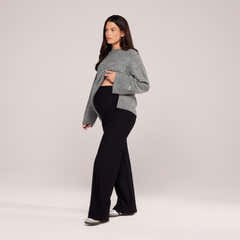 Maternity Winter Wide Leg Trousers - Black