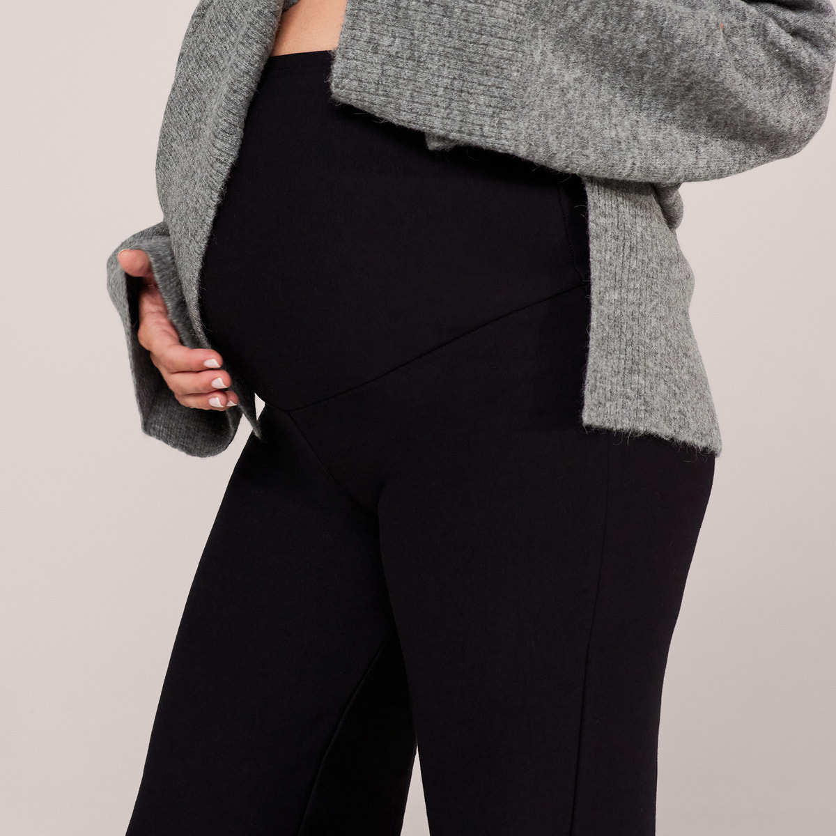 Maternity Winter Wide Leg Trousers - Black