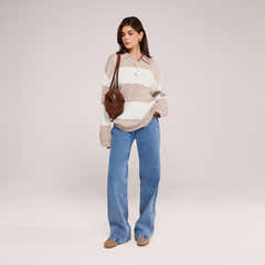 Wide Leg Jeans - Mid Blue