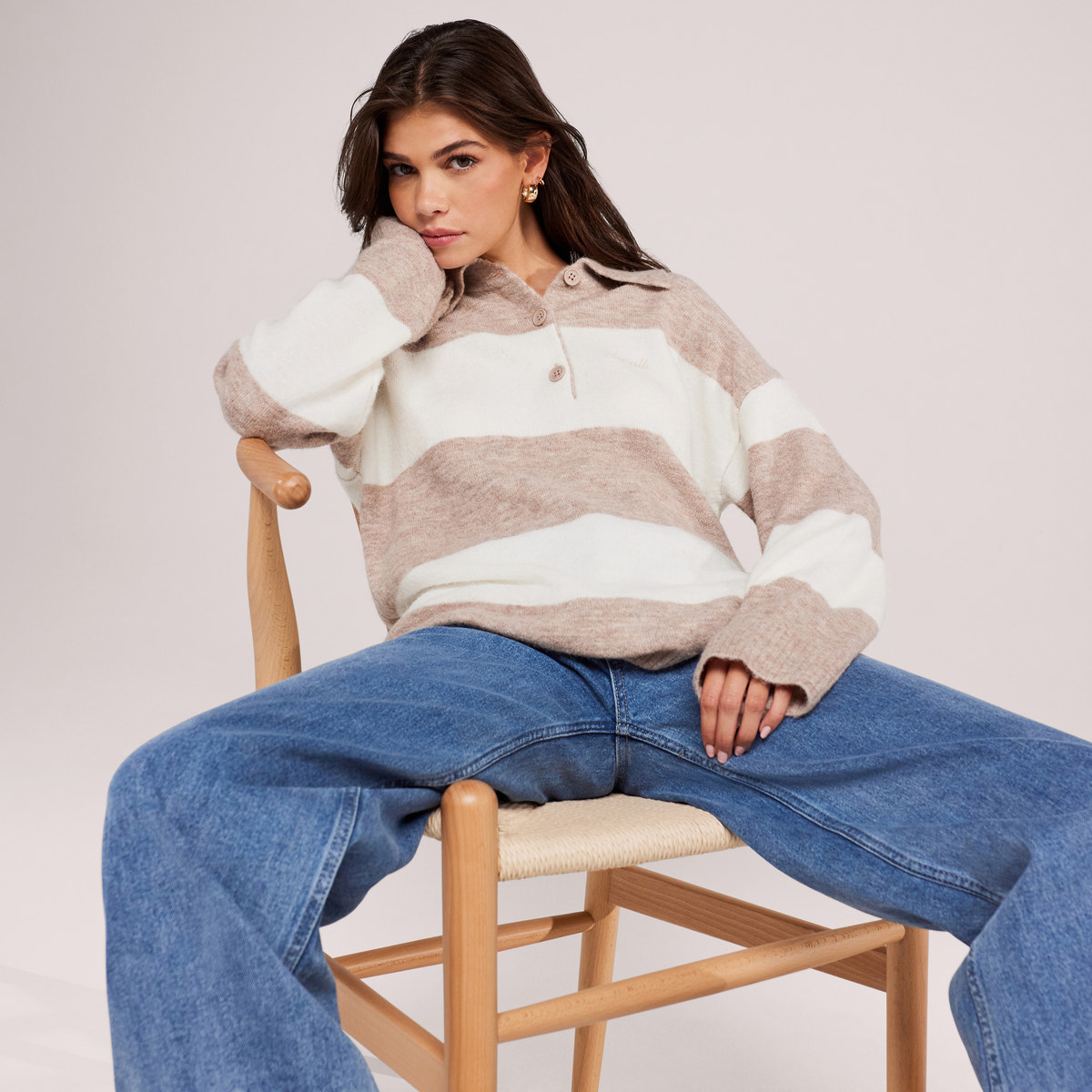 Wide Leg Jeans - Mid Blue