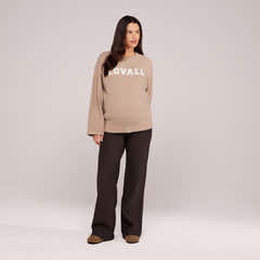 Maternity Winter Wide Leg Trousers - Black Coffee
