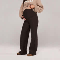Maternity Winter Wide Leg Trousers - Black Coffee