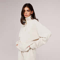 Ultimate Soft 1/4 Zip Sweatshirt - Ecru