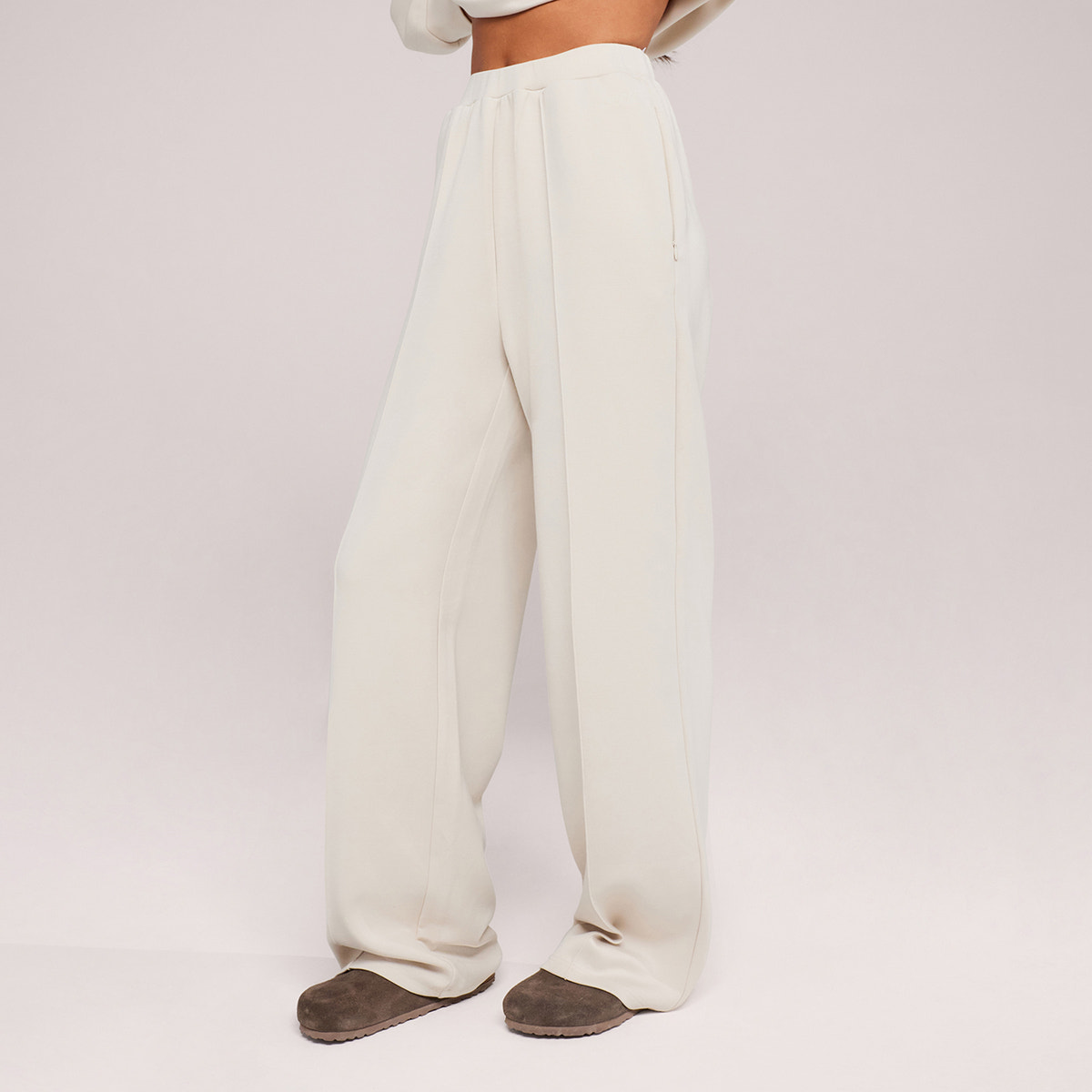 Ultimate Soft Wide Leg Jogger - Ecru