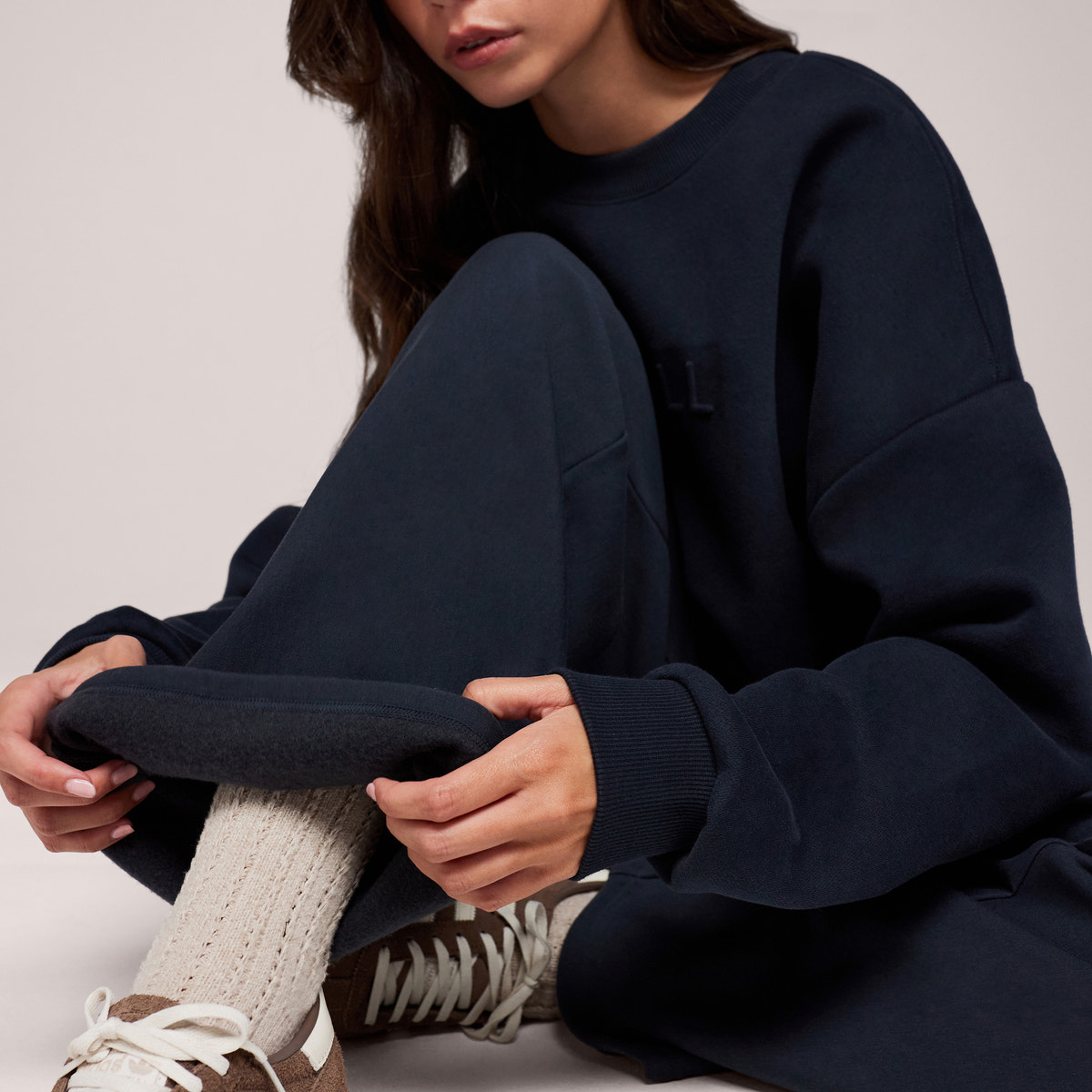 Winter Wide Leg Trousers - Vintage Navy