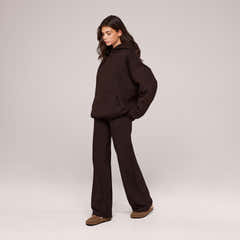 Heavyweight Embossed Oversized Hoodie - Espresso Brown